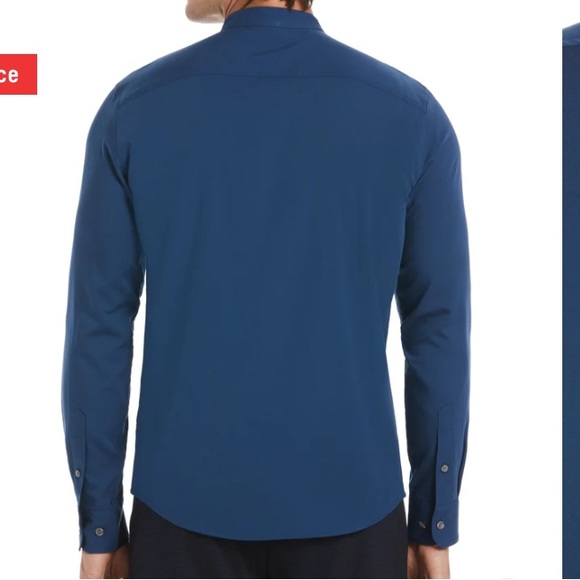 NEW PERRY ELLIS UNTUCKED SOLID SUEDE TWILL SHIRT Size: M - Picture 3 of 7